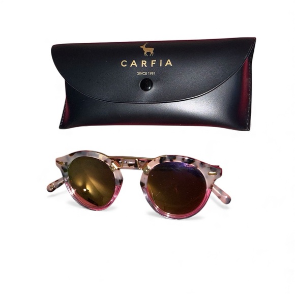 Vintage Polarized Women's Carfia Sunglasses with Double Bridge Tortoise Shell - Picture 2 of 9